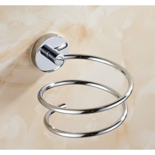 Bathroom Hair Dryer Rack Holder Stainless Steel Dryer Shelves Organizer Drill Wall Mount Spiral Stand Holder for Hotel Home