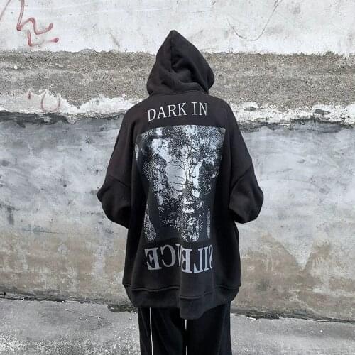 Vintage Graphic Harajuku Hoodie for Men Women Goth Gothic Sweatshirts Grunge Clothes Shirts Tops Streetwear Alt Emo Clothing
