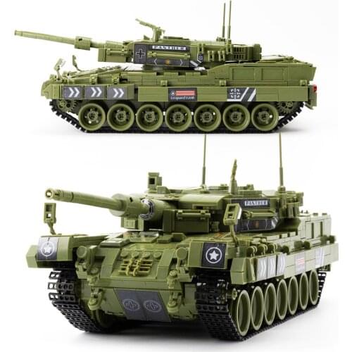 Military 1747pcs Leopard 2 Main Battle Tank Building Blocks Army Soldiers German 131 Heavy Tank Bricks Toys Gifts For Children