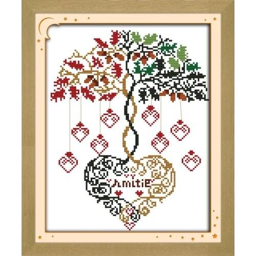 Cross Stitch Joy Sunday Love Tree Paintings Printed On Canvas11CT 14CT DIY Embroidery Needlework Kits DMS Cross Stitch Kits