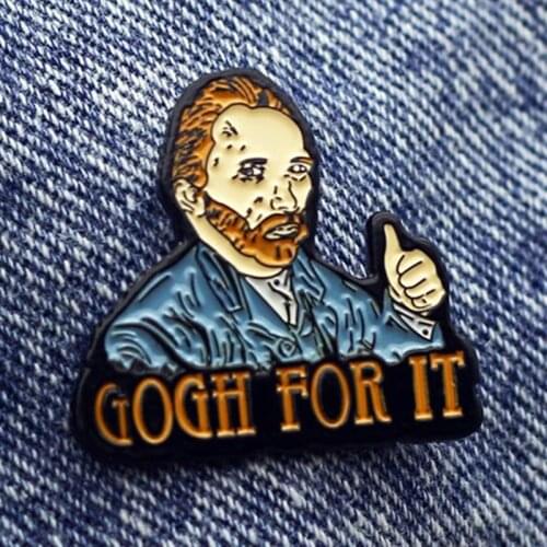 YAOJIE Van Goth for It Self-Portrait Paintings Enamel Brooch Pin Backpack Hat Bag Lapel Pins Badges Fashion Jewelry Accessories