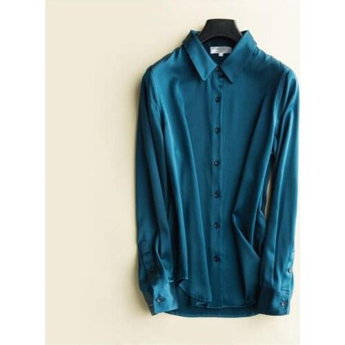 Woman Spring 93% Silk Shirts Female Autumn Oversized Silk Blouse Lady Breathable Silk Shirt Women Summer Cardigan Seda Camisas