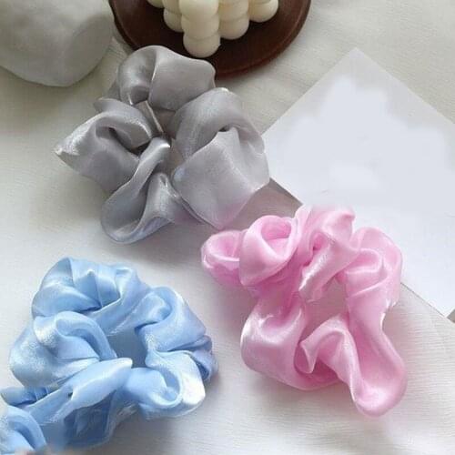 Oversized Hair Scrunchies For Women Solid Satin Silk Scrunchie Hair Rubber Bands Elastic Hair Ties Accessories Ponytail Holder