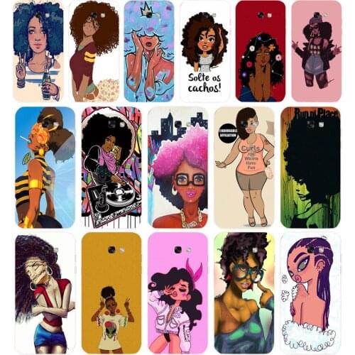 04 afro Soft Silicone Tpu Cover phone Case for Samsung Galaxy A5 2015 2016 A7 2017 A8 Plus A9 2018 A80