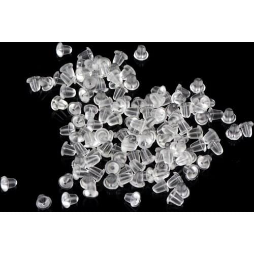 100pcs Bullet-shaped Rubber Earring Findings Backs Stoppers Ear Post Nut 3mmx3mm Earrings cap DIY Jewelry Findings#3