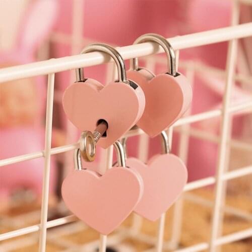 3pcs /set Heart Shape Vintage Old Antique Style Mini Archaize Padlocks Key Lock With Key Lovers Padlock Heart-shaped Padlo