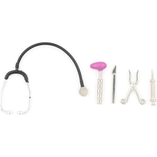 5Pcs/Set Dollhouse Miniature Simulation Mini Plastic Doctor Nurse Medical Set Pretend Play House Toys for Kids