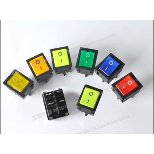 8pcs rocker switch 250V 20A 4pin 2 gear KCD4 2*1 31*25mm NO-OFF Silver point for power supply