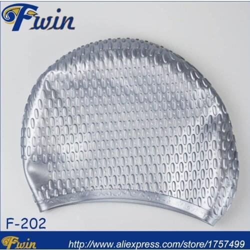 Black 100% Silicone swimming waterdrop big size caps for men and women