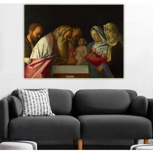 Citon Giovanni Bellini《The Circumcision》Canvas Art Oil Painting Artwork Poster Picture Wall Background Decor Home Decoration