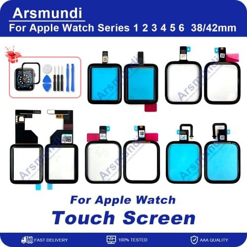 38mm 42mm Touch Screen Digitizer For Apple Watch Series 1 2 3 4 5 6 SE LCD Front Glass Sensor Outer Panel Cover With Flex Cable