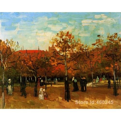 Oil reproduction art by Vincent Van Gogh The Bois de Boulogne with People Walking Home decor Hand painted High quality