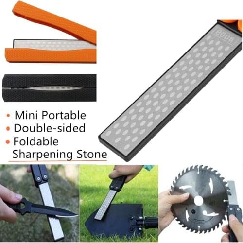 Kitchen Double Sided Sharpener Foldable Outdoor Mini Portable Pocket Double-sided Sharpener Diamond Knife Sharpening Stone