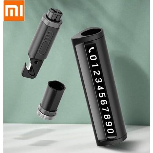 Multifunctional temporary parking number plate phone digital card Car safety hammer Car window breaker Cutter belt