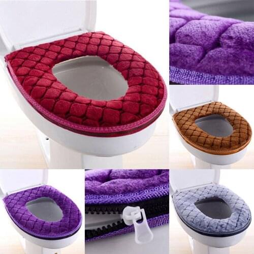 Fashion Cushion Closestool Bathroom Toilet Seat Soft Warmer Mat Cover Pad Washable
