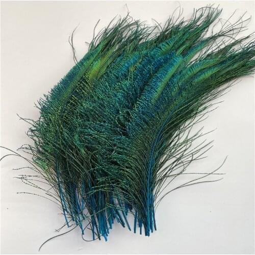 The New Listing 20pcs/lot High Quality Lake Blue Peacock Feathers 30-40cm for Jewelry Party Wedding Home DIY Plumes