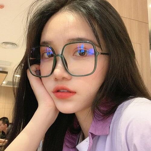 Blue Light Blocking Glasses Plastic Plain Eyewear Large Frame Square Radiation Goggles Spectacles Fashion Men Woman Eyeglasses