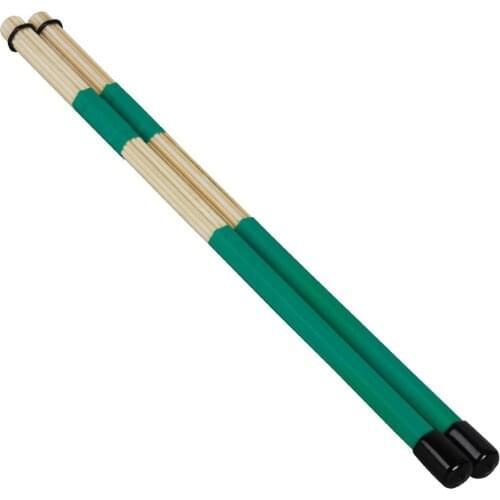 Pair Bamboo Drumsticks Drum Sticks Jazz Ballad Percussion Drum Brushes Bundle Harmmer with Rubber Handle Drum Accessories