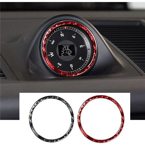 Fit For Porsche Macan 2014-2021 Real Carbon Fiber Interior Clock Stopwatch Trim Ring Cover Decoration Trim Car Accessories