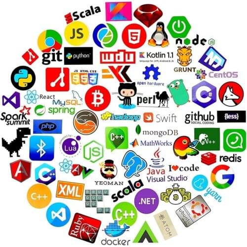 100Pcs Programming Stickers Software Developers Engineers Hackers Programmers Geeks and Coders Computer Sitckers for Laptop Ps4