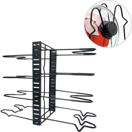 Dropshipping Outer Frame Pot Rack Adjustable Pots Pans Organizer Shelf Kitchen Pot Lid Storage Rack M-Shaped Divider And Support