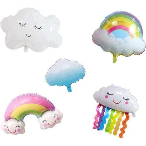 Rainbow Macaron Clouds Rainbow Bridge Aluminum Foil Balloon Baby Birthday Party Baby Welcome Party Rainbow Macaron Aluminum Film