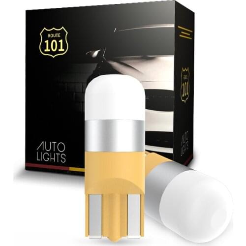 Route101 2x WY5W Amber Yellow Orange Side Marker Indicator Light Bulb T10 LED W5W 12V LED Car Signal Auto Lamp 5W5 194 168 White