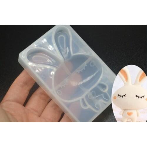 5.8*9cm Silicone Mold lovely animal Cartoon rabbit Resin Silicone Mould handmade DIY Jewelry Making epoxy resin molds