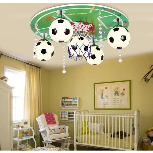 Modern Fashion Cartoon Children Bedroom Ceiling Lamp Creative Study Light Personality Football Decoration Lamp Free Shipping