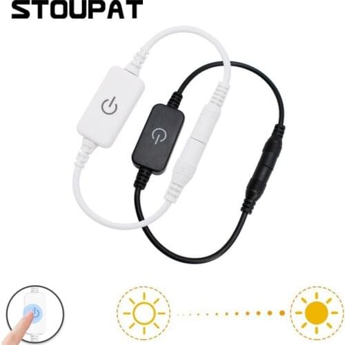 DC12V -24V 2A LED Strip Light Touch Switch Dimmer Adjust Brightness Controller with DC Plug for 2835 5050 Led Tape Cupboard Home