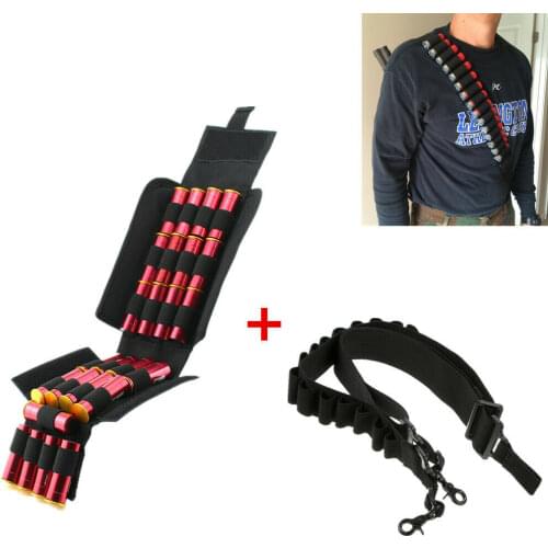 Tactical 12Ga 20Ga 15 Shell Ammo Holder Shotgun Shell Sling with Molle 25 Round Shotgun Reload Pouch Magazine Holder Bag