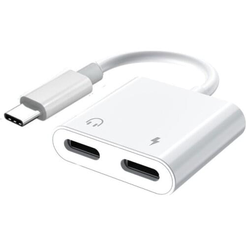 Type-c Earphone Patch Cord Mobile Phone Charging 2-in-1 Converter Head Digital Decoding Dual Type-c To 3.5mm