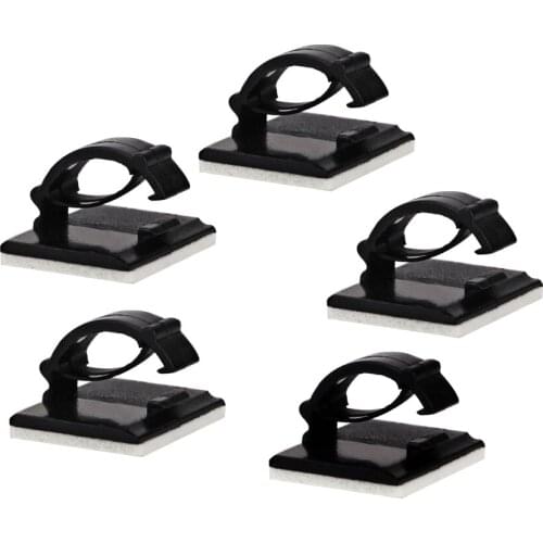 10Pcs/Lot Black White Plastic Wire Fixed Clip Line Clip Self Adhesive Cord Cable Wire Clear Up Clips Holder Clamps Wire Button