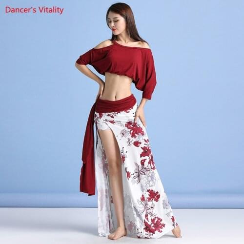 Belly Dance New Suit Female Adult Modal Top Performance Clothes Autumn And Winterwoman Ice Silk Long Skirt Exercise Clothing