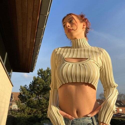 Y2k Vest High Neck Long Sleeve Suit Top Knitted High Neck Casual Long Sleeve Shirt Slim Fall Winter Slim T Women