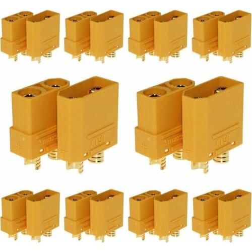 1 Pairs Female Male XT90 XT-90 Gold Plated Banana Bullet Connector Plug 4.5mm For Electrically Adjustable RC LiPo Battery