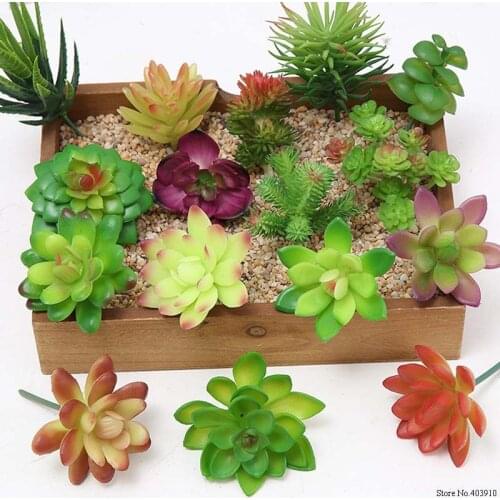 1PCS Mini Artificial Fleshiness Cactus Fake Succulent Plants Real Palm Bonsai Landscape Decorative Flower For Home Table Decor