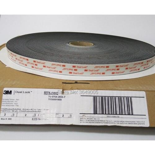 1"x 50yard 1 roll 3M SJ3552 Type170 Dual Lock adhesive black tape