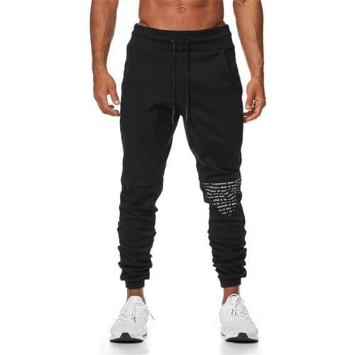 2021 Joggers Sweatpants Men Cotton Print Casual Pants Gym Fitness Slim Drawstring Trousers Male Sportswear Running Track pants