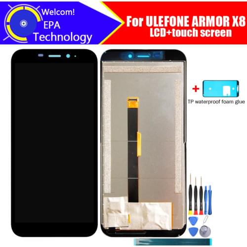 5.7 inch ULEFONE ARMOR X8 LCD Display+Touch Screen Digitizer Assembly 100% Original New LCD+Touch Digitizer for ARMOR X8+Tools