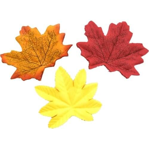 50Pcs Artificial Silk Maple Leaves for Home Wedding Party Decoration Craft Multicolor Fall Vivid Fake Flower Leaf Hot Sale