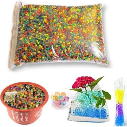 5000pcs/bag Crystal Soil Hydrogel Gel Polymer Water Beads Flower for Wedding Decoration Growing Water Balls kids toy Home Decor