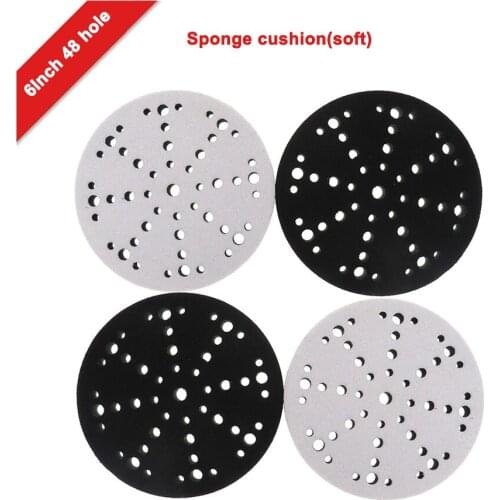 6 Inch 150mm 48 Hole Sponge Cushion Abrasive Pad Tool Accessory For Sander Polishing & Grinding