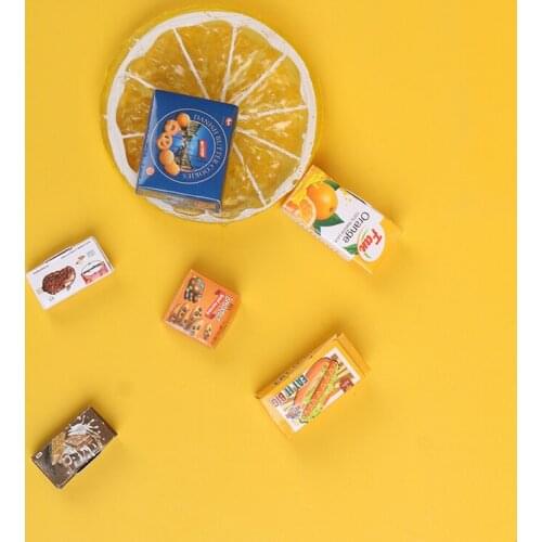 6Pcs/Set Food And Beverage Case Miniature Accessories Dollhouse Mini Food And Beverage Case Box Model Toys