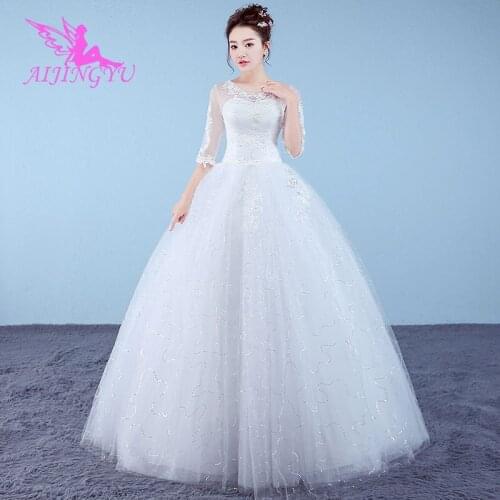 AIJINGYU 2021 gowns Customized new hot selling cheap ball gown lace up back formal bride dresses wedding dress WK715