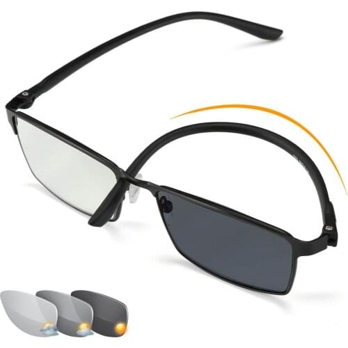 Anti-blue light Transition Sunglasses Photochromic Reading Glasses Men Resin Lenses Anti-fatigue Reader Eyewear