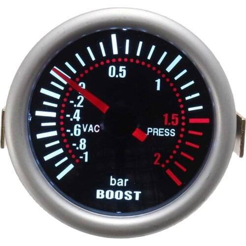 2" 52mm Diameter Car Turbo Boost Bar Gauge Red LED Light High Sensitivity