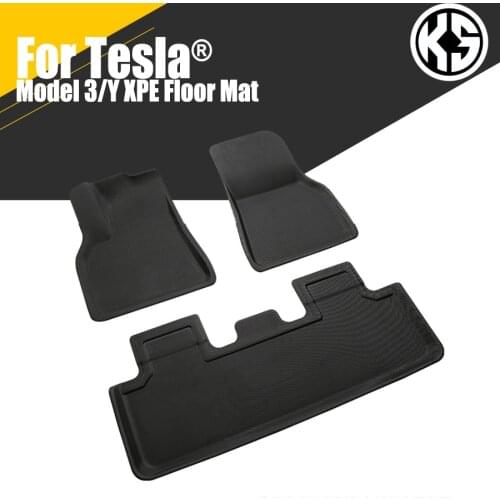 Car Floor Mats Front Rear Trunk Mat For Tesla Model 3 Model Y XPE Waterproof Non-Slip Fully Surrounded Left Right Hand Drive
