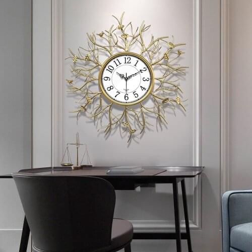 Large wall clock home fashion creative clock wall modern minimalist personality light luxury clock Nordic silent wall watch