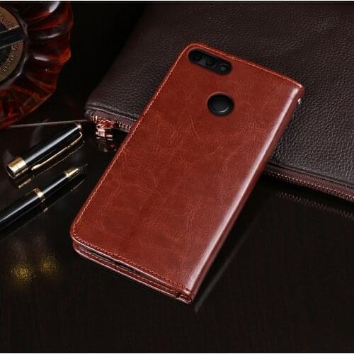 Huawei Y9 2018 Case 5.93 inch Magnetic Flip Crazy Horse Pattern Leather Case For Huawei Y9 2018 Case Wallet Cover